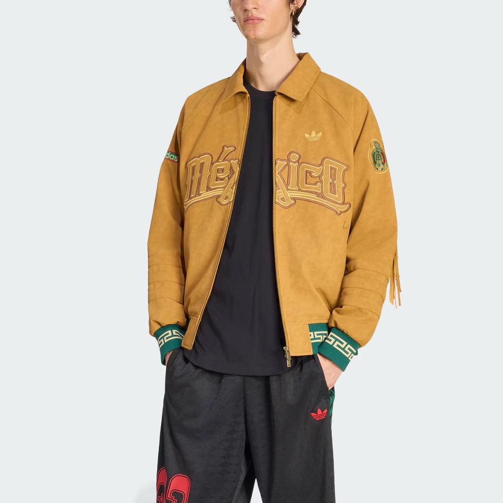 adidas Originály FW25 2026 FIFA Mistrovství světa 26 Mexiko Federační bunda Teplá Obousměrný zip Sportovní Volný Dlouhý rukáv Bavlněný kabát Pánské bundy HY5062