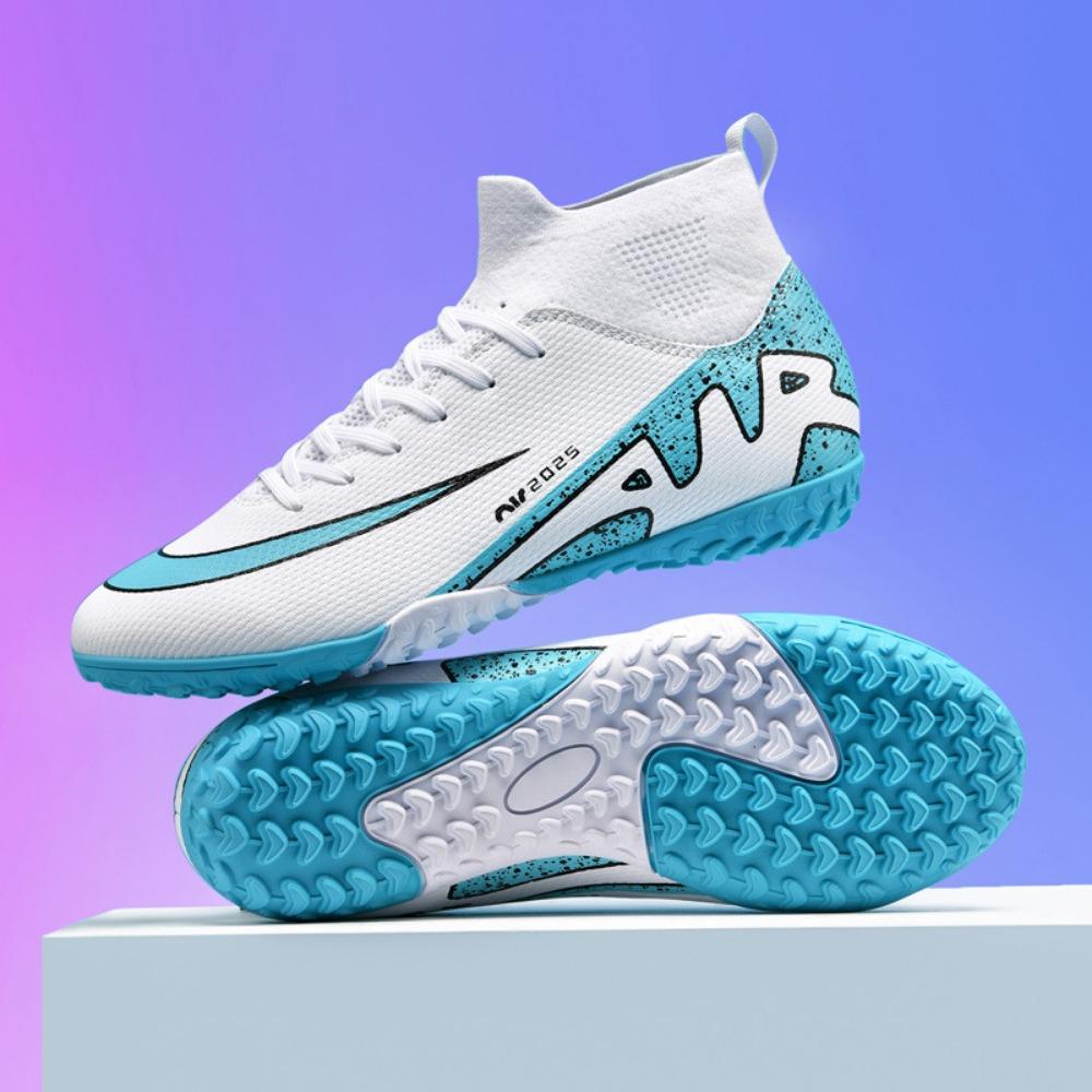 Football shoes men's autumn high-top spikes broken nails student children boys professional training football shoes