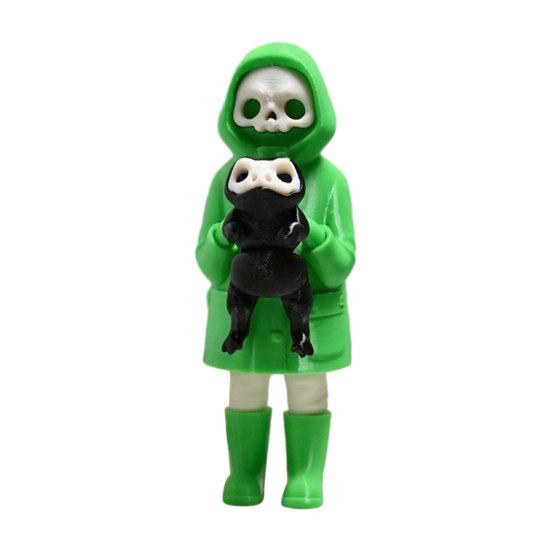 Skull Grim Reaper Frog Statue, 3D Printed Spooky Cute Grim Reaper Figurine for Halloween Home Tabletop Bookshelf Decor B