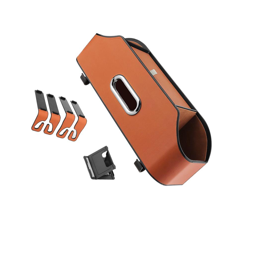 Multifunctional Interior Accessories Portable For Easy Storage Car Seat Organizer Stowing Tidying Car Storage Box Orange Suede