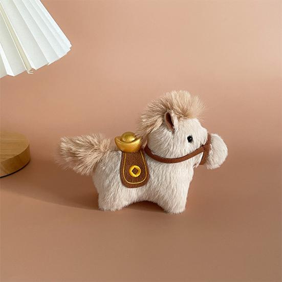 Lucky Ingot Horse Keychain Plush Pony Toy Chinese Zodiac Year
