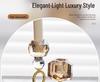 Champagne Modern Crystal Candlestick: Elegant Metal Candle Holder & Decorative Home Ornament