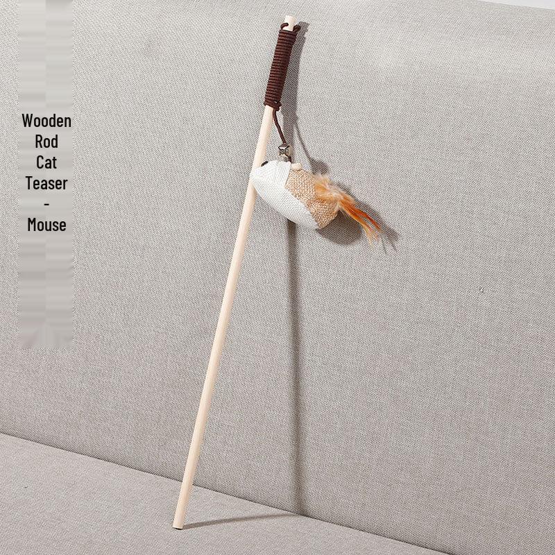 Enchanting Feather Cat Teaser: Bite-Resistant Stick with Bell - Perfect for Self-Play & Relieving Boredom, Includes Replacement Head for Kittens