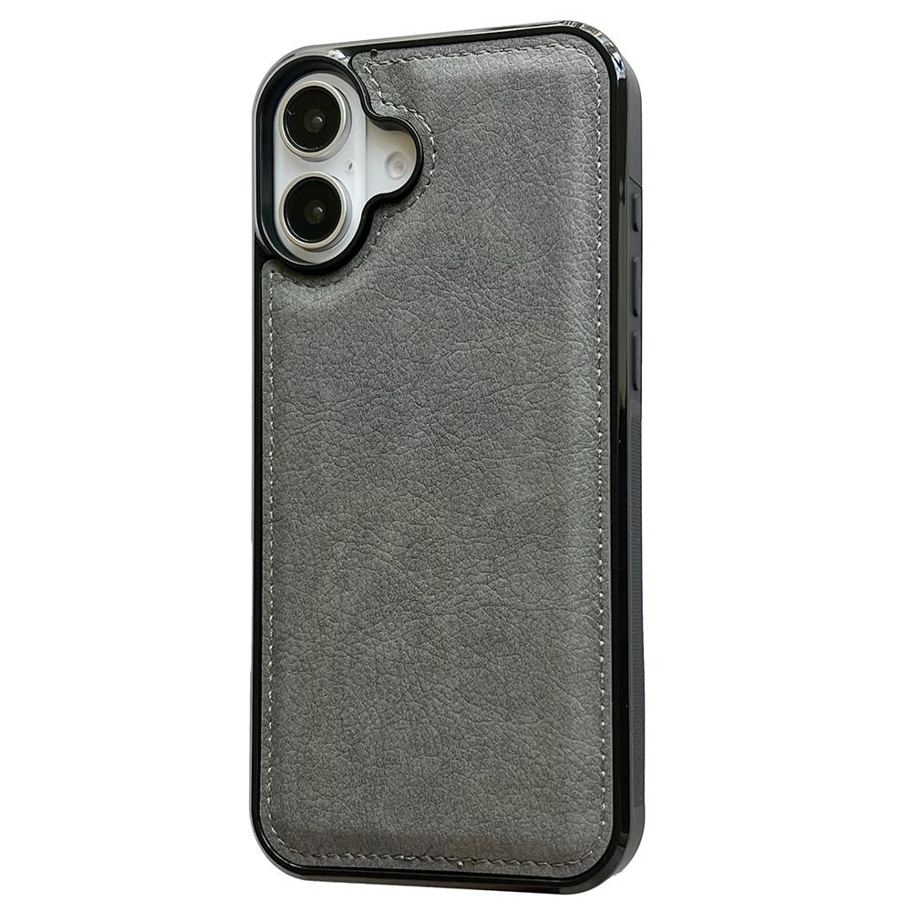 For iPhone 17 Case Calf Texture PU Leather Anti Fingerprint Back Phone Cover