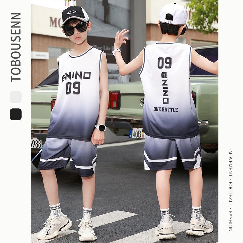 Summer new men's and children's basketball suit outdoor women's sports training quick-drying jersey short-sleeved shorts two-piece set