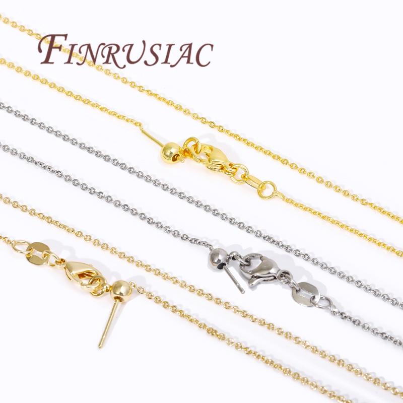 18K Gold Plated 45CM Chains Necklaces Accessories For DIY Jewelry Making Supplies,Necklace Findings