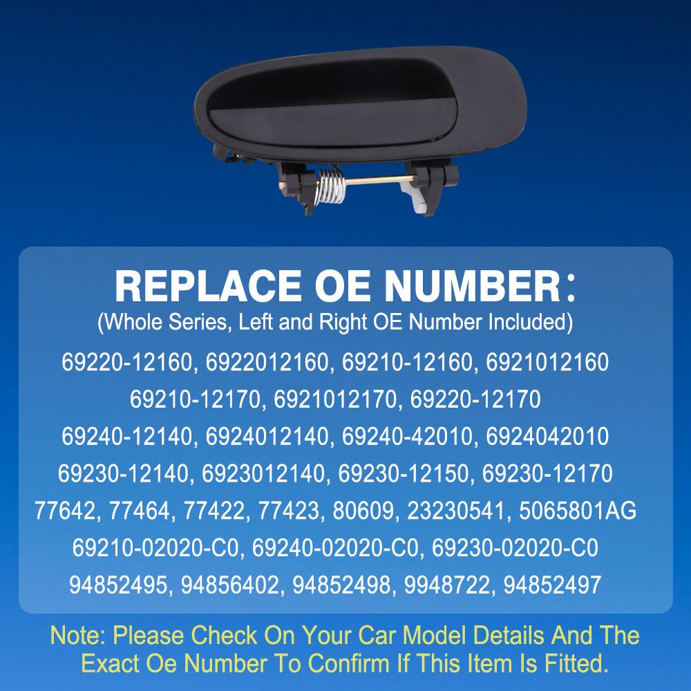 Car Front Rear Left Right Exterior Door Handle For Toyota Corolla Geo Prizm1993-1997 RAV4 1996-1997 LHD 69220-12160, 6921012160