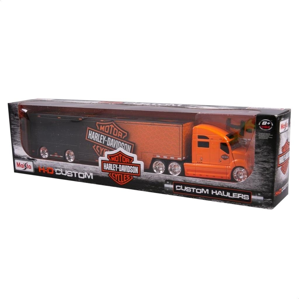 Maisto 1/64 Scale Trailer Truck Harley-Davidson Custom / Diecast Model Car (11516 (ORANGE))