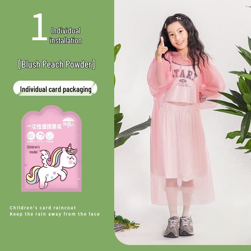Children's Waterproof Disposable Raincoat - Portable One-Piece Cape for Hiking, Rafting, Camping, and School.
