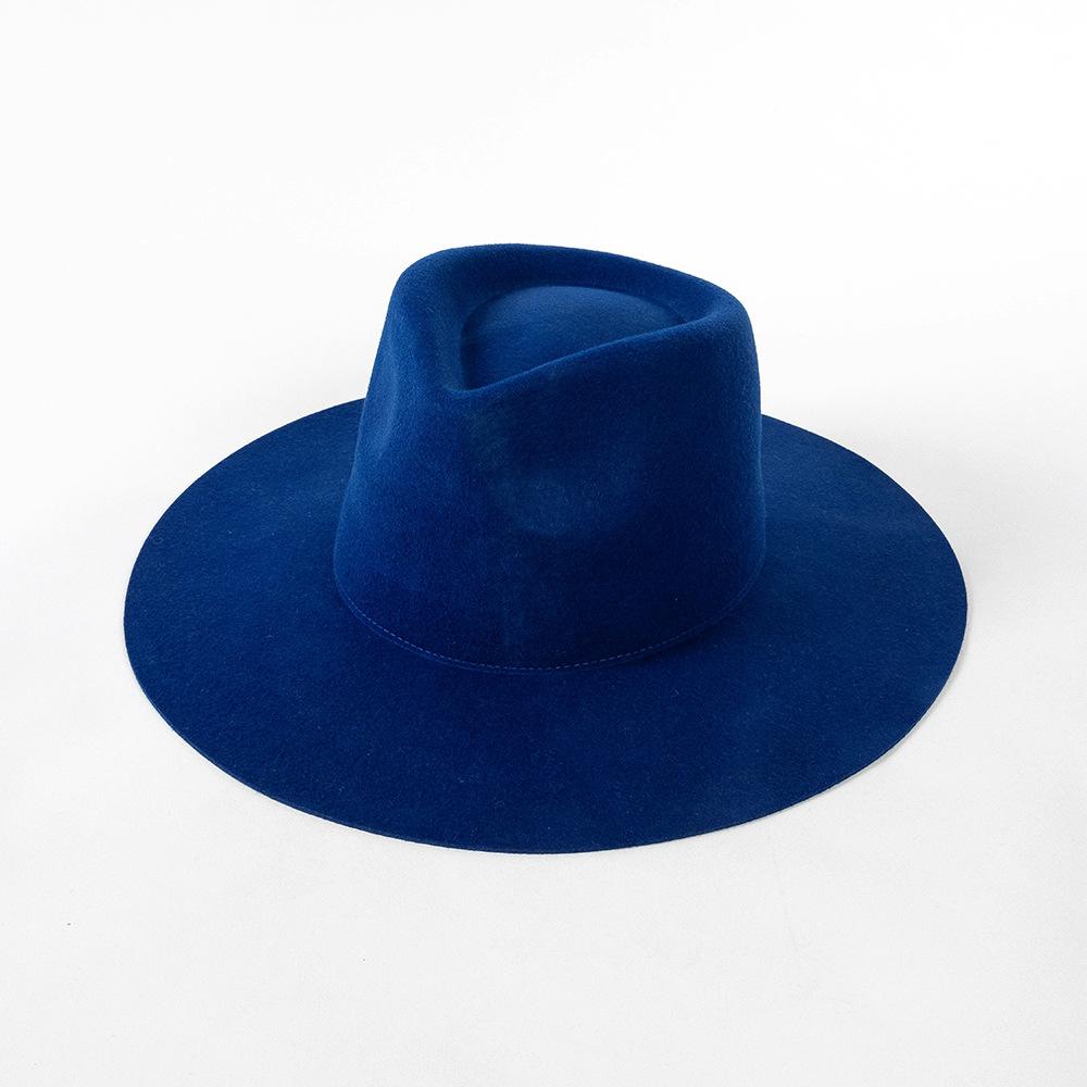 Ins Classiwinter Candy Color Wool Solid Lady Fedoras Cap Men Women Leisure Panamjazz Hat