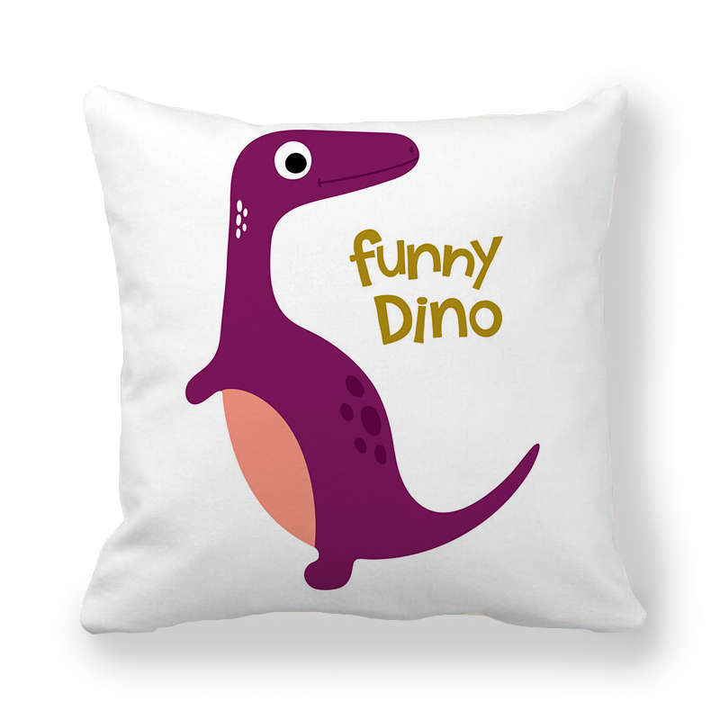 Cute Funny Dinosaurs Cartoon Print Children Pillow Cover Hot Kids Room Decorative Cushion Cover Modern Simple Sofa Throw Pillows