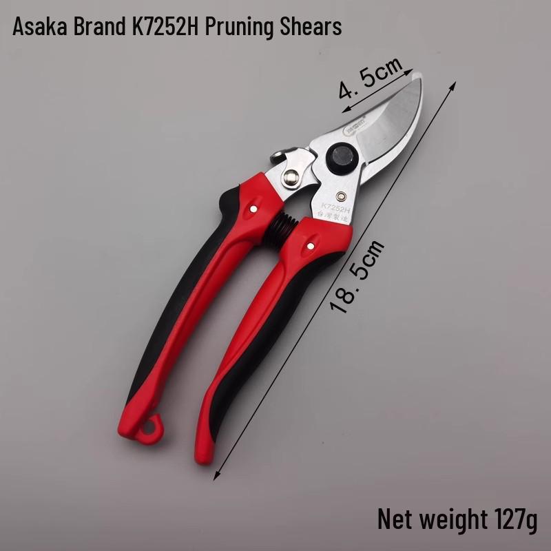 Asaka Multi-functional Pointed Tip Garden Shears for Pruning Flowers, Branches, Fruit, Leaves, and Buds.