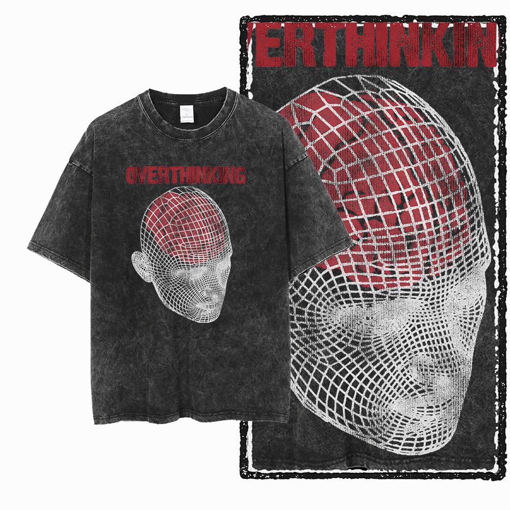 

G02 Эксклюзивная мужская футболка большого размера из 100% хлопка с графикой 1984 года | Вываренная в кислоте, уличная, крутая, винтажная футболка с круглым вырезом 4XL