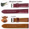 22mm Crocodile Watch Quick Replacement Crocodile Leather Watch Band with Wrist Handmade [vietnamcreations] Wine-colored Strap, Release, Buckle,