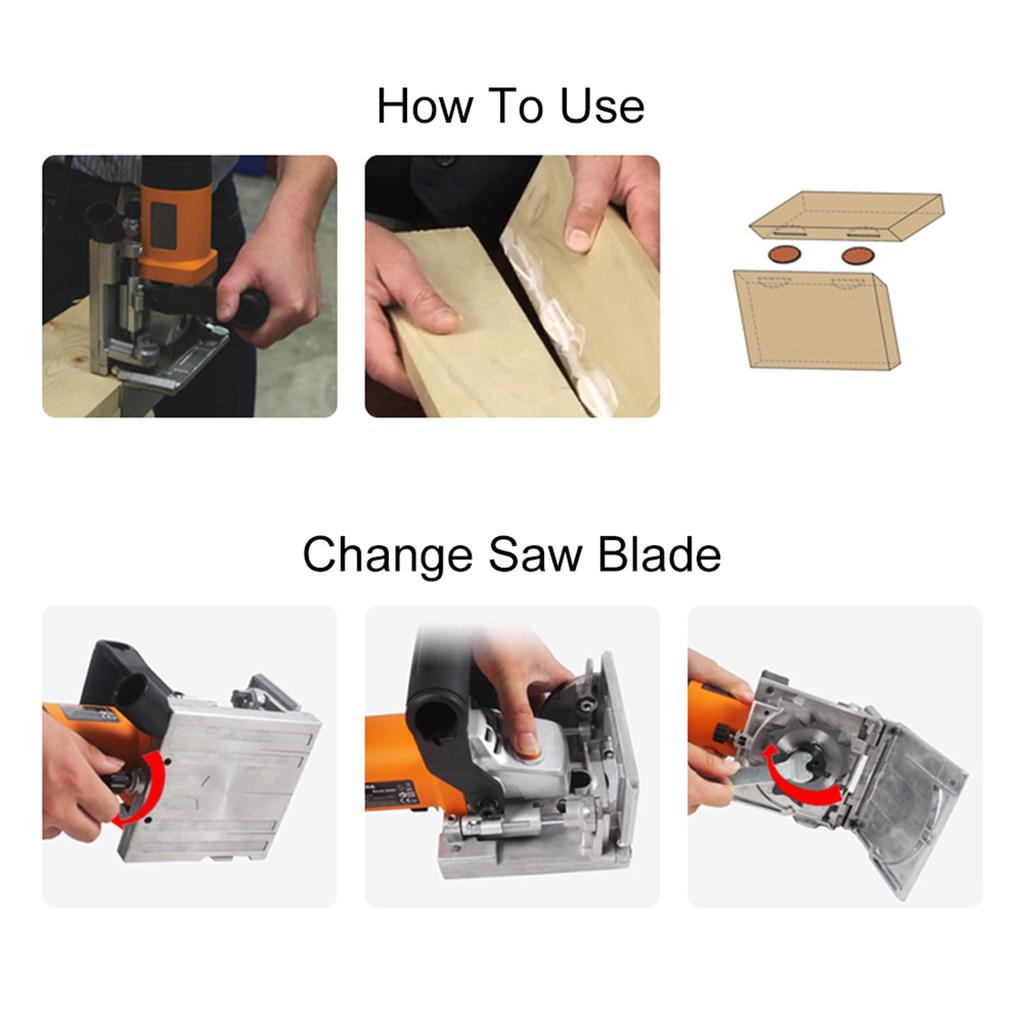 760W Electric Wood Biscuit Joiner Woodworking Tenoning Machine Groover