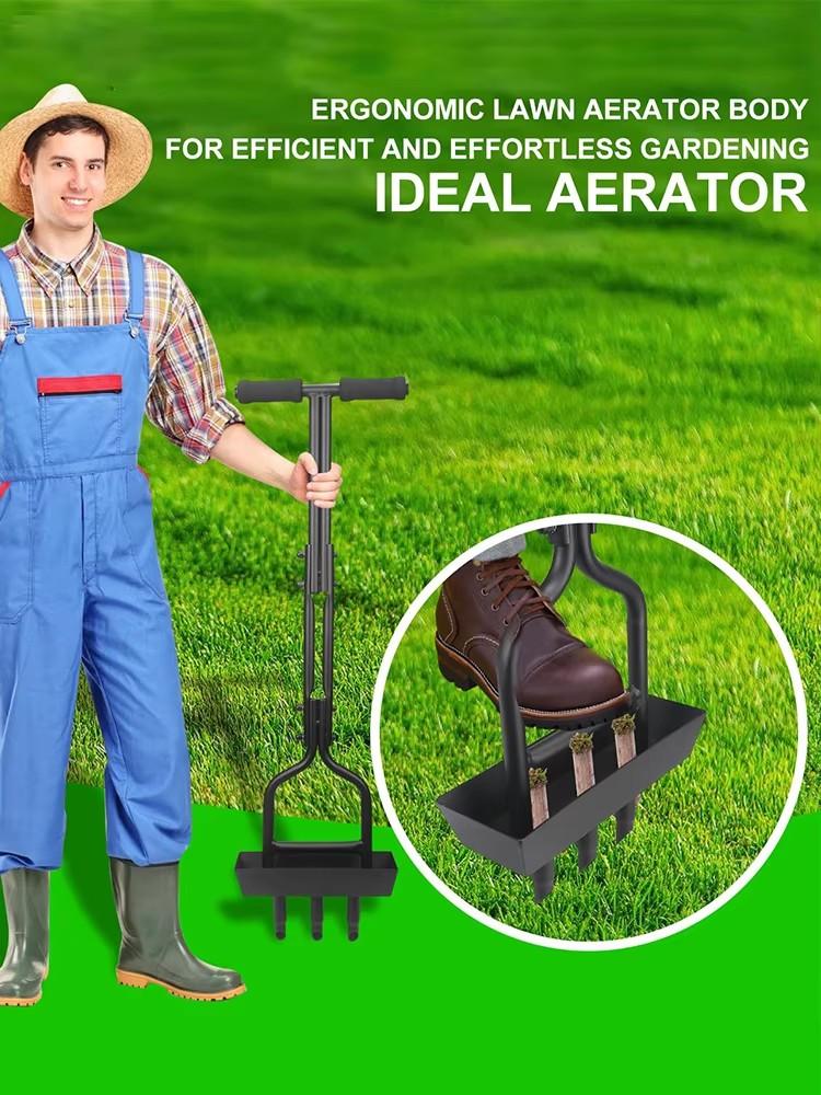 Manual Lawn Aerator Lawn Aerator Coring Tool T-shaped Handle Corer Plug Aerator Grass Aeration Gardening Tool for Lawn Yard Care