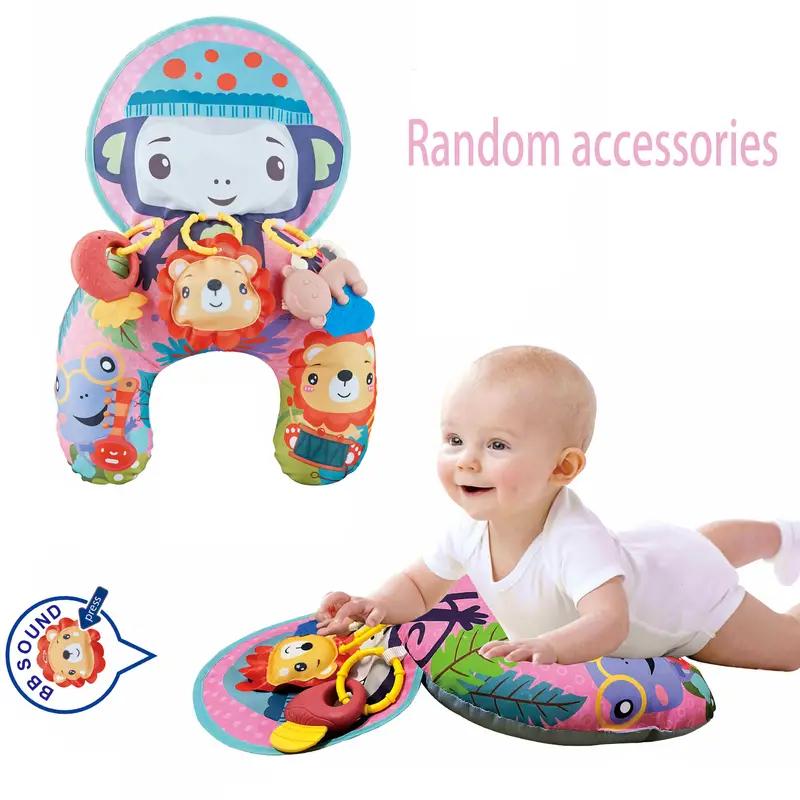 2-in-1 Baby Bauchlage Kissen Spielmatte Frühe Taktile Spielzeuge für Säuglinge Rutschfestes Baby Stützkissen Geschenke für Neugeborene Kleine Jungen Mädchen