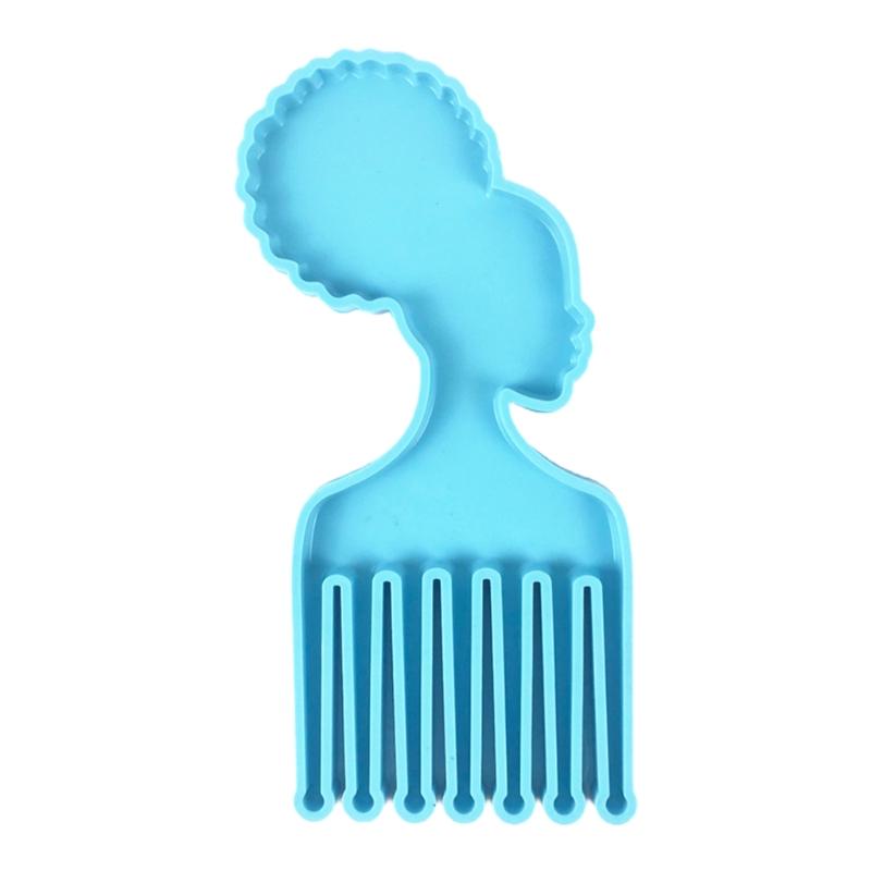 

DIY Hair Styling Comb Mould Handicrafts Ornaments Mold Handmade African Men Women Heads Shaped Combs Epoxy Resin Mold