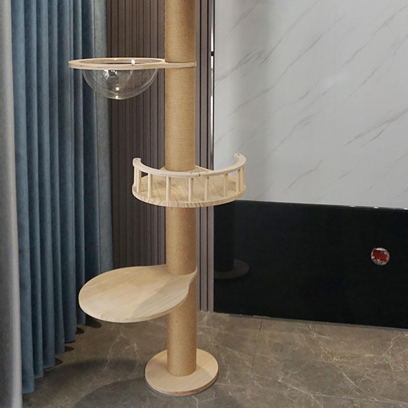 Solid Wood Cat Tower Toy Condo Large Cat Nest Scratching Platform Hammock Climbing Game Stand Kitty Scratching Post Pet Products