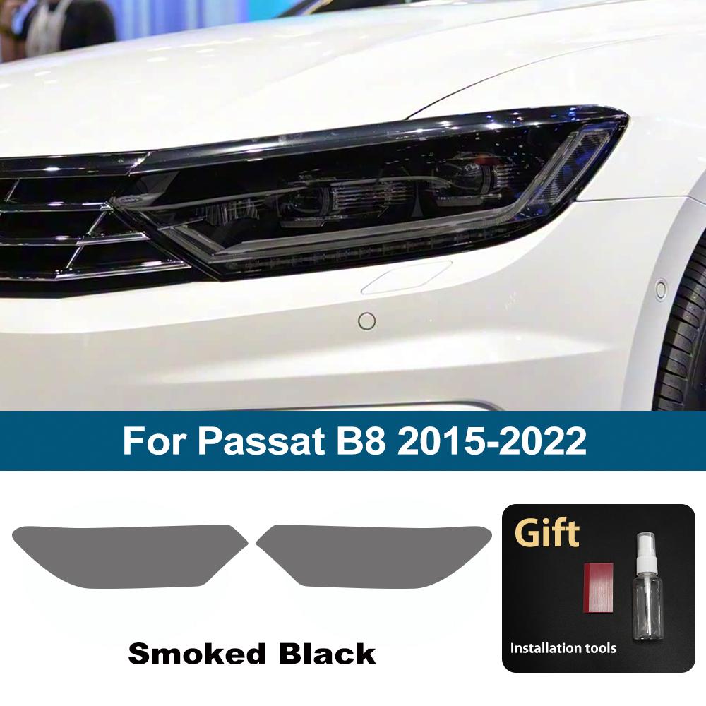 

Smoke Black Pre Cut Car Headlight Protective Film For Volkswagen Passat B8 B9 Wagon Anti-Scratch High-Gloss Auto Vinyl Wrap Film For B8 15-22 SMK