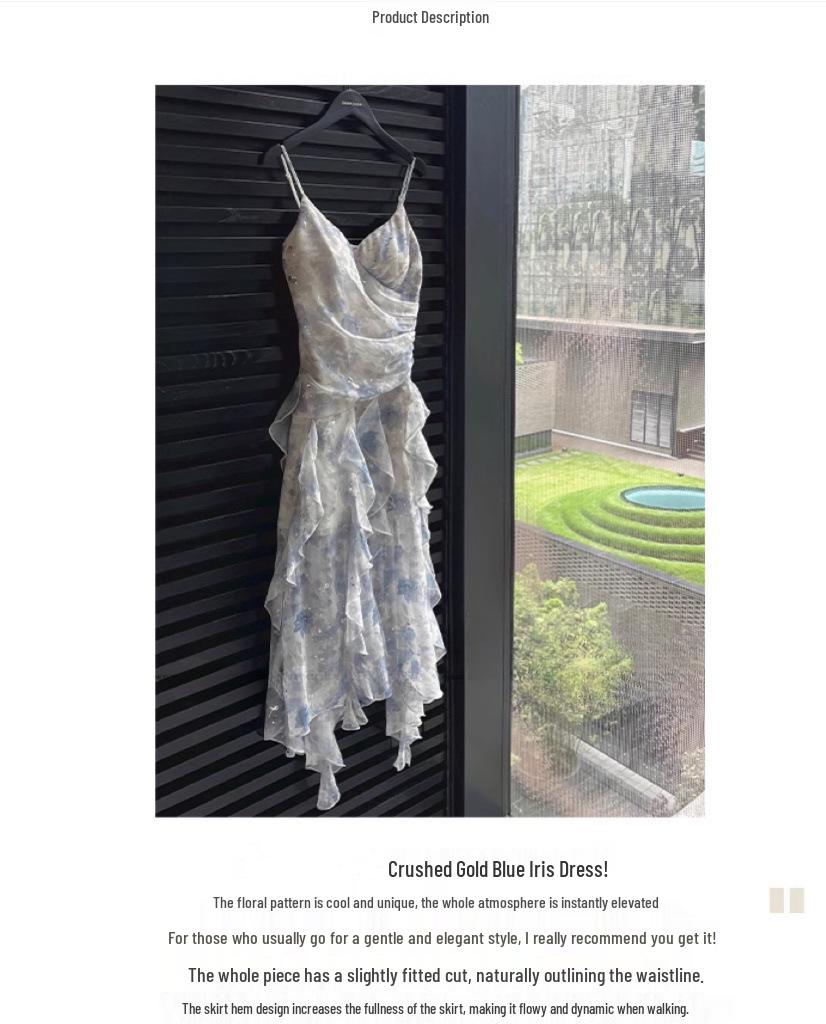 Elegant Summer Floral Camisole Dress for Women - Waist-Cinching, Slimming, Perfect for Beach Vacations