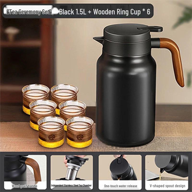 High-Capacity Thermos Flask with Tea Infuser – Long-Lasting Thermal Insulation, Food-Grade, Ideal for Home Use