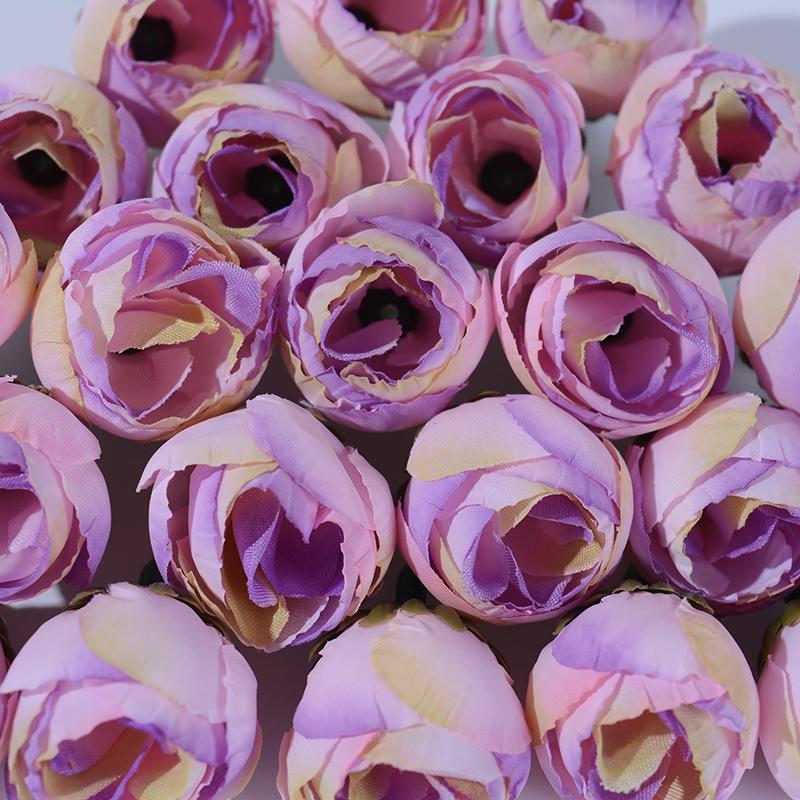 20Pcs 3cm Silk Roses Artificial Flowers Home Decor Summer Wedding Decoration Fake Flowers Bride Carfts Wreath Gifts Accessories