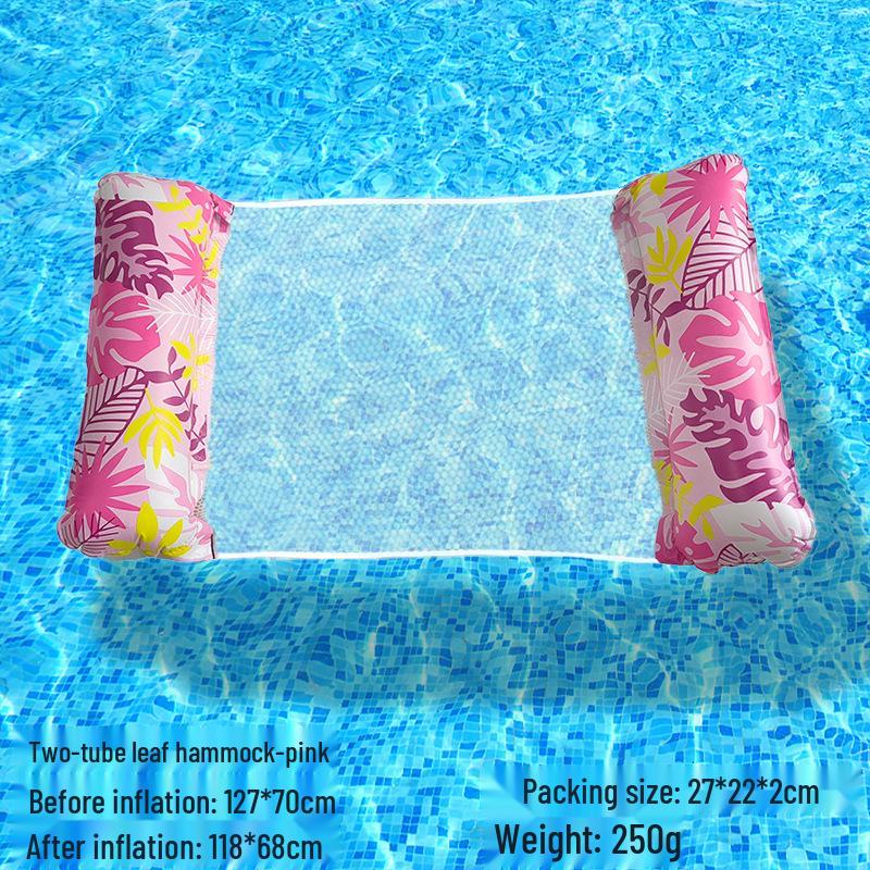 Tumbona Flotante Inflable Plegable Transfronteriza con Respaldo y Malla