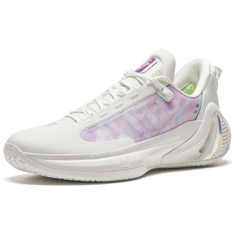 Anta GH4 Leaving White Space Cushioning Abrasion Resistant Breathable Low top Basketball Shoes Men's Diamond White Sneakers 912341103S-1