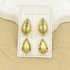 European and American Fashion Niche Ear Jewelry CCB Material Steel Needle Water Drop Diamond Stud Earrings Set