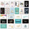 24PCS Birthday Card Set with Envelope Stickers Handwritten Blessing Cards Happy Birthday Hot Stamping Happy Birthday Cards