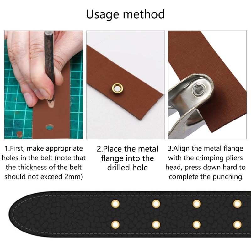 Heavy Duty Leather Punching Pliers Carbon Steel Leathercraft Hole Puncher For Belts Making Metal Grommets Paper Craft