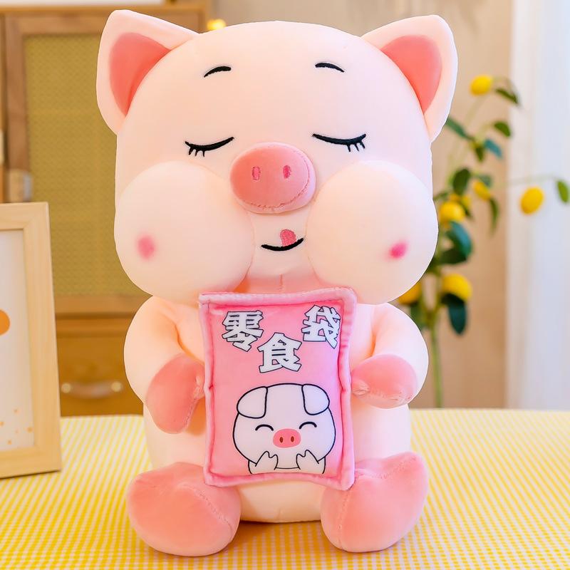New Snacks Pig Throw Pillow Plush Toy Large Pig Doll for Girls Birthday Gift Doll