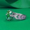 Xiancan Jewelry European and American Style Silver Ring with 7x9mm Green Tourmaline