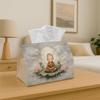 1pc Buddha for Lotus Tissue Box- Zen Meditation Durable Polyester Napkin Holder Organizer with Space-Saving Storage, Decorative Tissue Dispenser for H