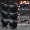 3PCS Fashionable Retro Men Women Shared Square Sunglasses Classic Driving Fishing Travel Tropical Beach Vacation Glasses