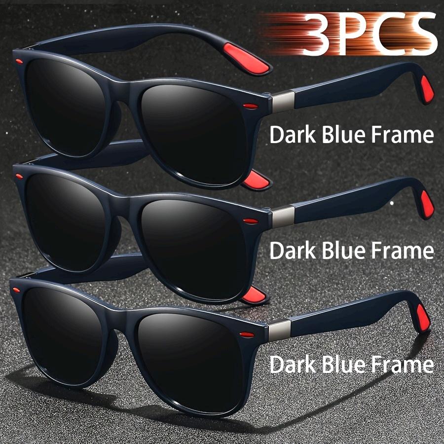 3PCS Fashionable Retro Men Women Shared Square Sunglasses Classic Driving Fishing Travel Tropical Beach Vacation Glasses