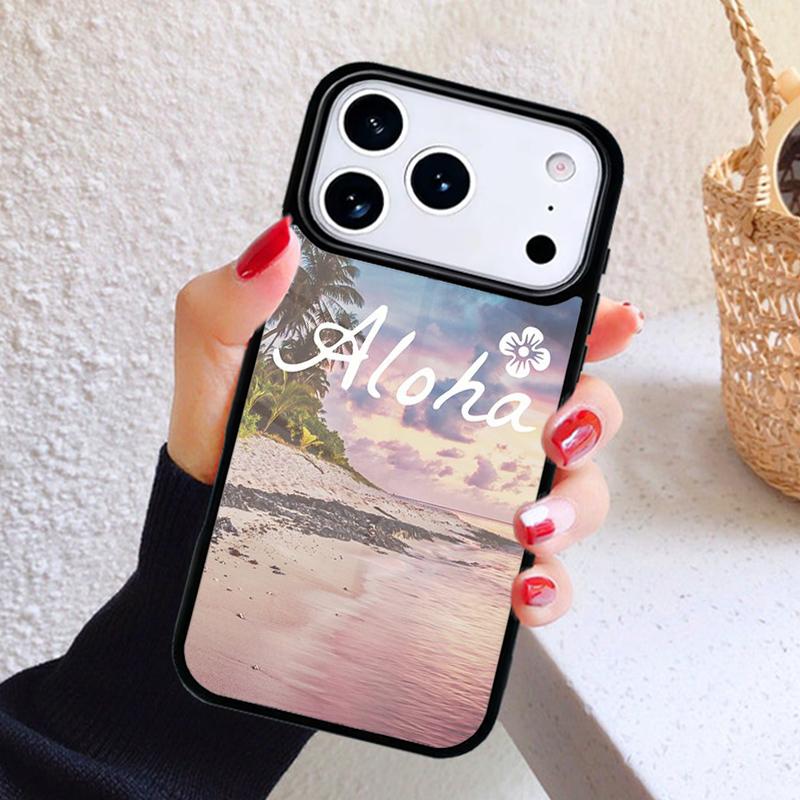 Aloha Hawaii Hawaiian Beach Palms Phone Case For iPhone 17 Air 16 15 14 13 12 11 Pro Max Plus