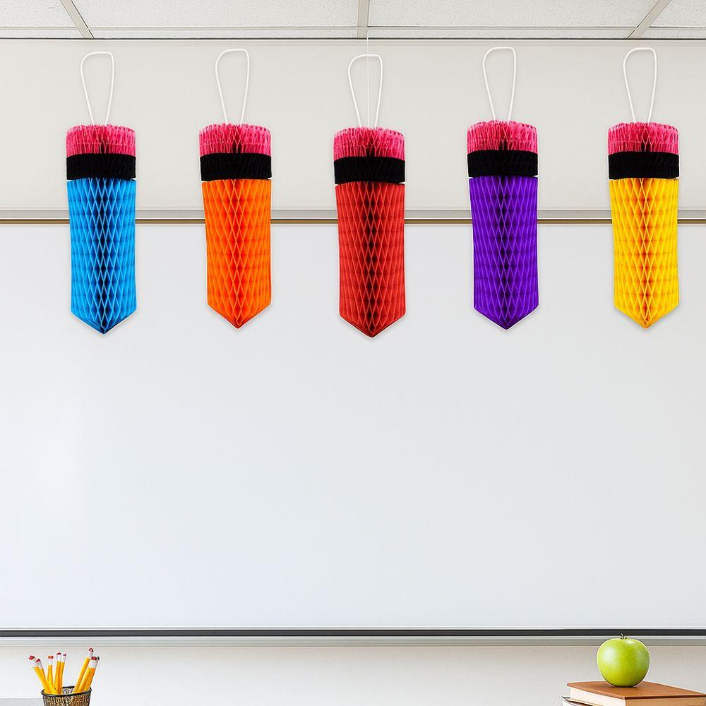 Paper Pencil Honeycombs Ornaments Beautiful Paper Pencil Ornaments Crayon Decor  School Event