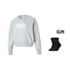 Puma Letter Logo Embroidered Running Sports Fitness Casual American Hoodie Women hoodies Gray 626169-04