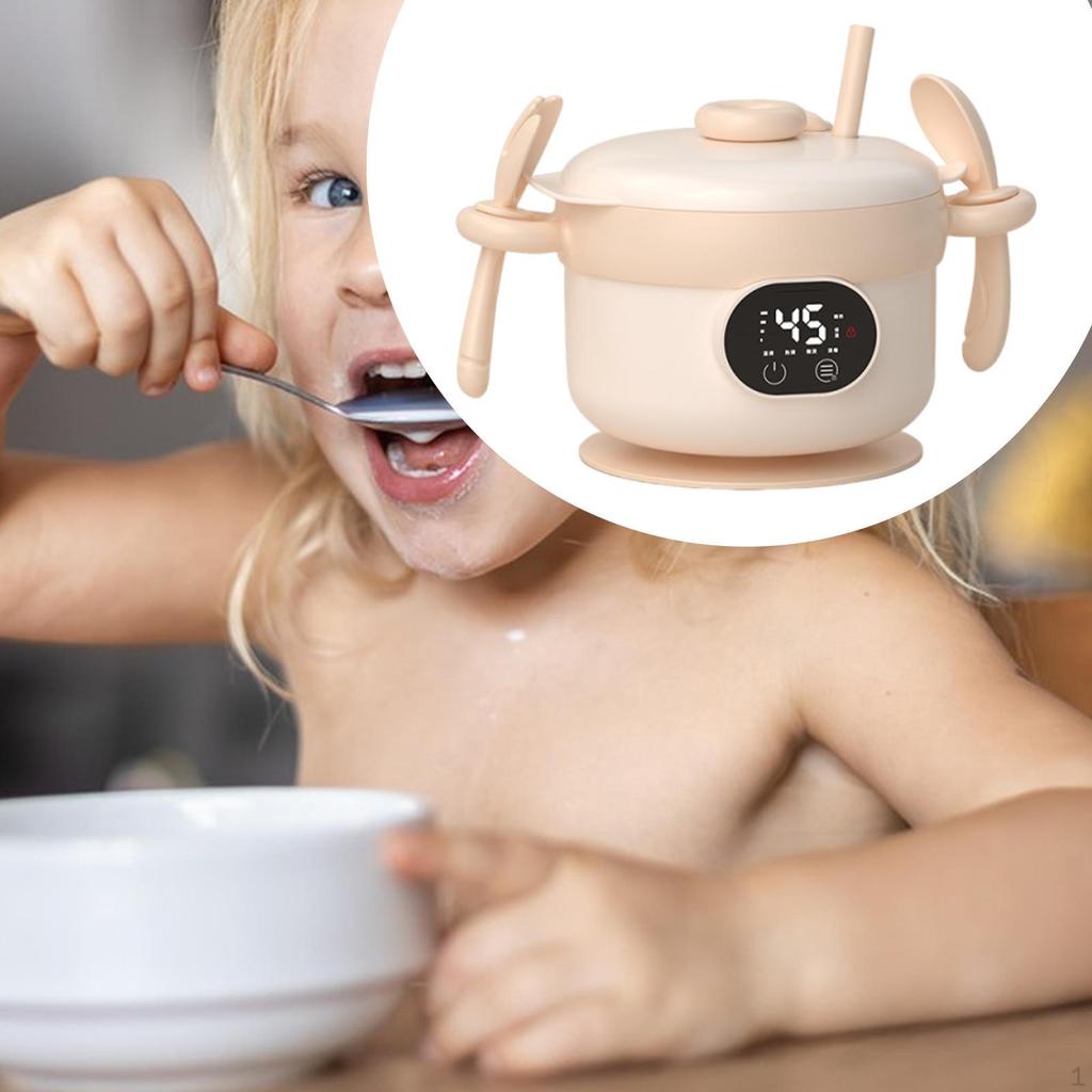 Chytrá miska na ohřívání dětské stravy Protiskluzová Konstantní teplota Krmení Béžová