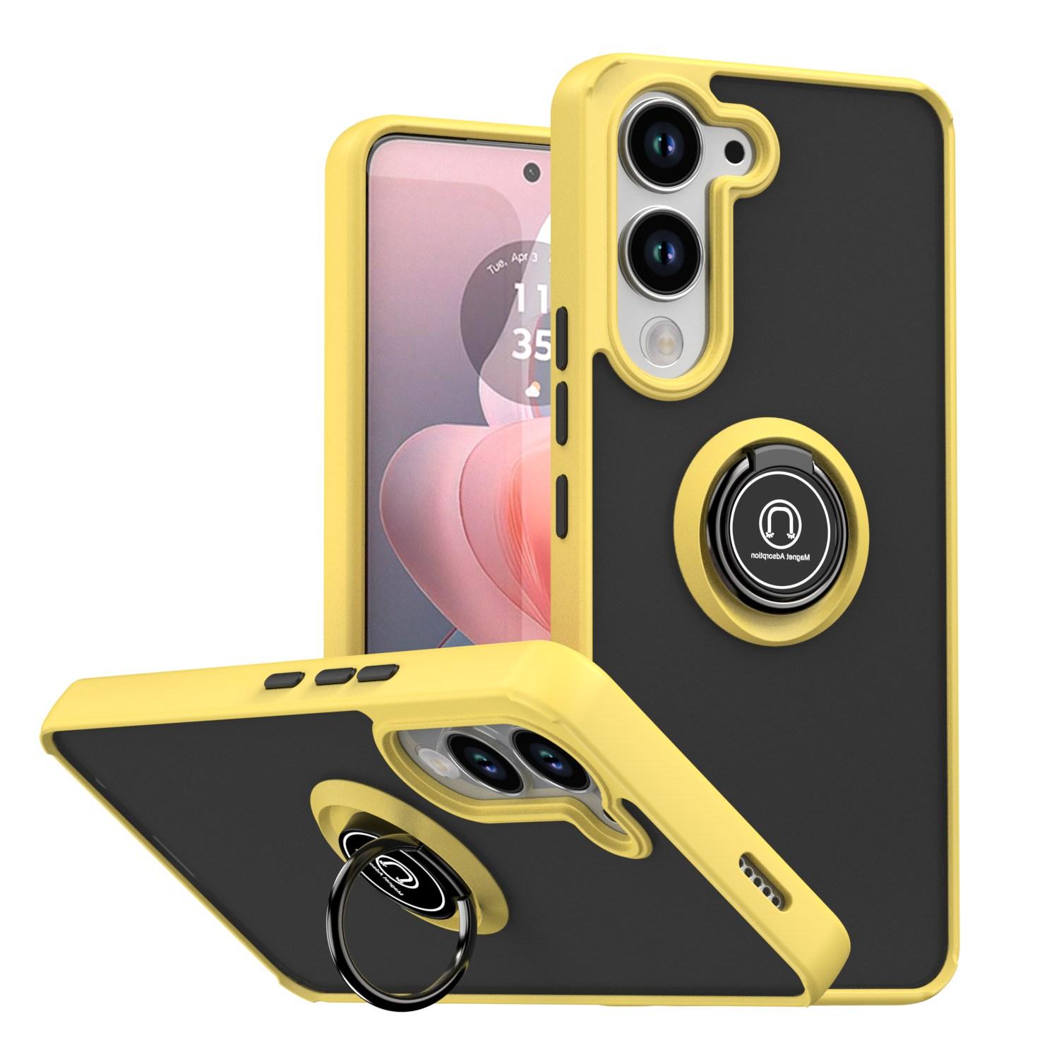 

Матовый чехол Armor для Vivo Y04 4G Y29S 5G Чехол Кольцо Магнитная подставка Ударопрочный чехол Coque Fundas vivo Y04 4G жёлтый