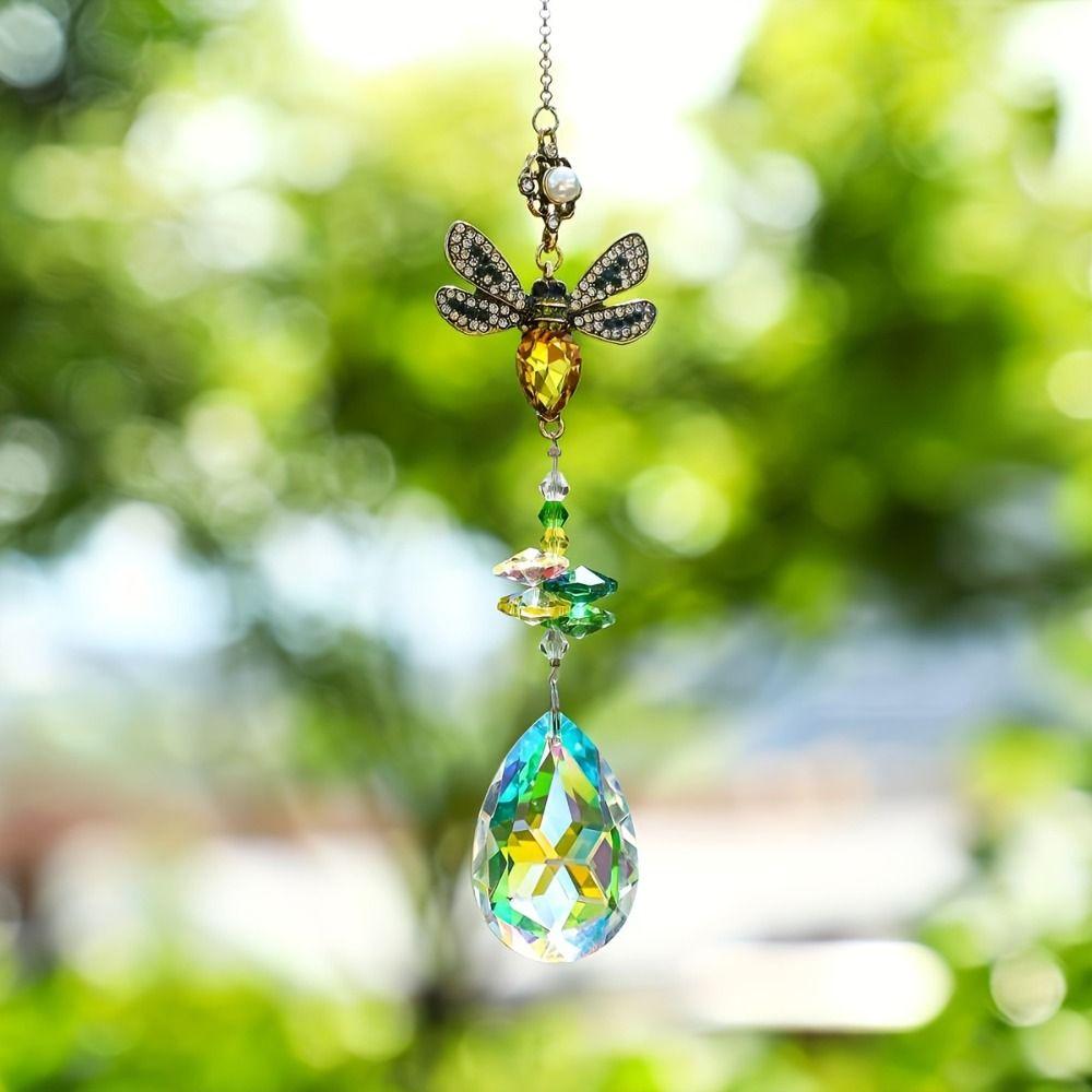 

Hanging Sun Catcher Crystal Wind Spinner Crafts Light Collection Pendant Tree Bee
