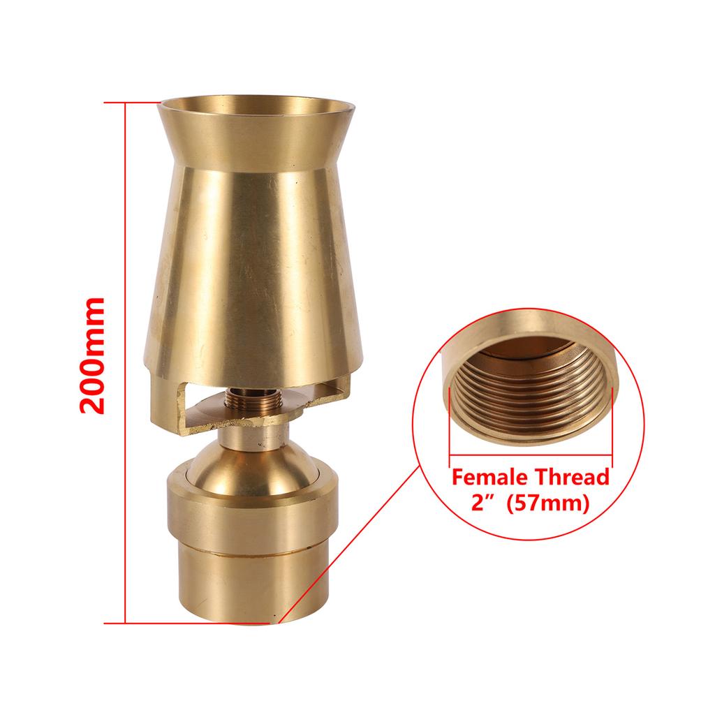 Air-Blended Bubbling Jet Fountain Brass Nozzle 1/2" 3/4" 1" 1.5" 2"Female/Male Thread Multi-direction Garden Fountain Spray Head