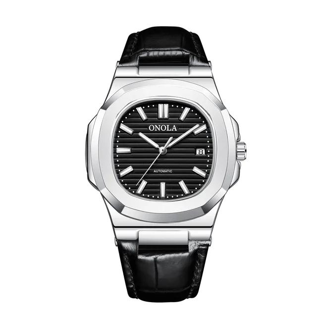 ONOLA 3853 Mechanical Watches Headband Material Cowhide Men Luminous Business Leather Strap Waterproof Luxury Automatic Movement