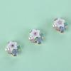 Craft Plating Flatback Pearl Buttons Flower Buckle Apparel Sewing Rhinestone Button