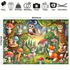 2D Magischer Wald Hintergrund, Niedliche Tiere & Leuchtende Nachtszene Kulisse