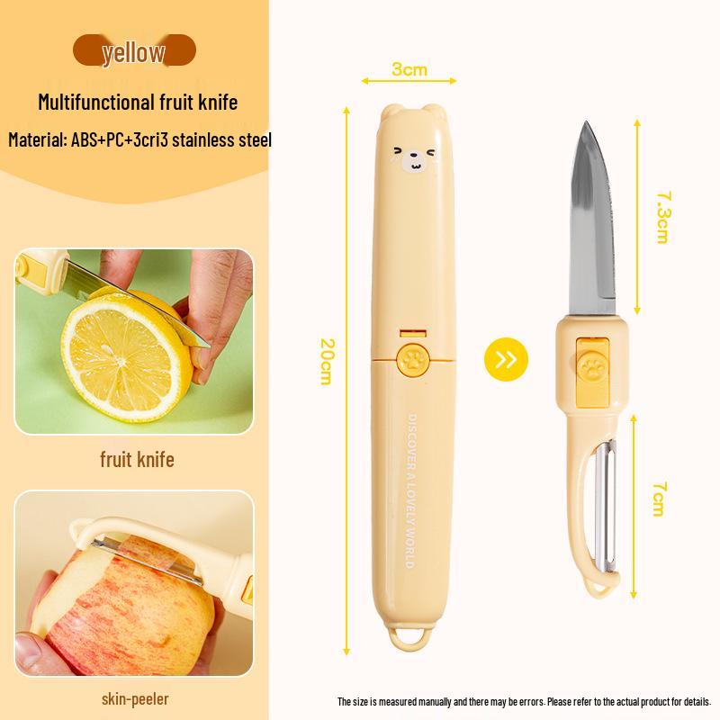 Folding Dual-Headed Fruit Knife & Peeler - Portable & Multifunctional for Home Use