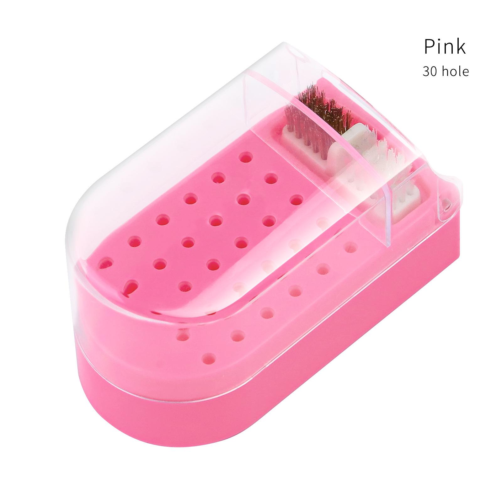

30-Hole Nail Polish Head Storage Box, Polishing Head Display Rack, Drill Bit Storage, Finishing Box, Nail Tool.