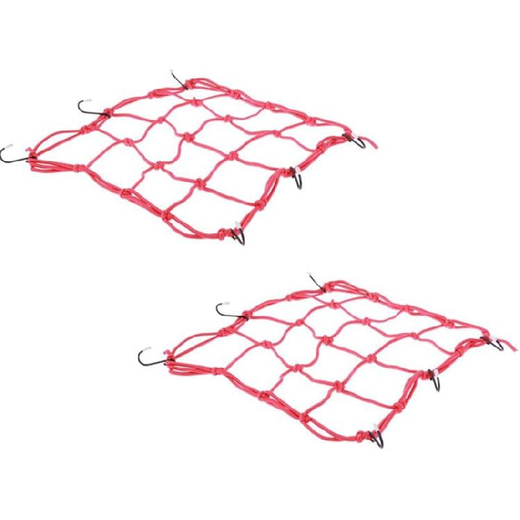 2 PCS Cargo Net,11.8 Inch X11.8 Inch Rack Bungee Net 6 Adjustable Hooks For Bike Bicycle Motorcycle (Black)